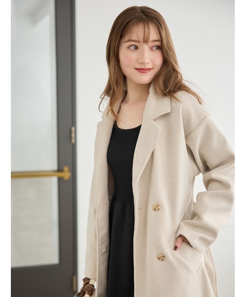 fifth(フィフス)の「ダブルチェスターコート(チェスターコート・レディース・ベージュ/ブラック・M)」の4枚目の写真
