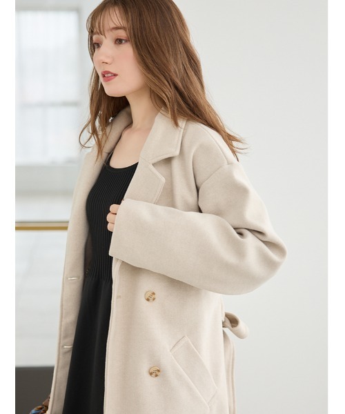 fifth(フィフス)の「ダブルチェスターコート(チェスターコート・レディース・ベージュ/ブラック・M)」の6枚目の写真