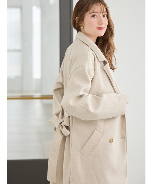 fifth(フィフス)の「ダブルチェスターコート(チェスターコート・レディース・ベージュ/ブラック・M)」の10枚目の写真