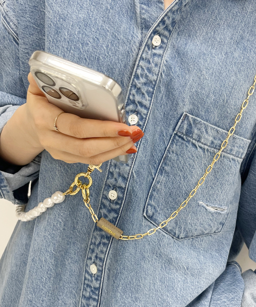 HASHIBAMI（ハシバミ）の「≪追加≫【HASHIBAMI / ハシバミ】別注パールチェーンモバイルストラップ（スマホグッズ・レディース・ゴールド・FREE）」の13枚目の写真