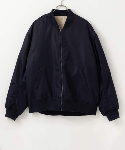 ハリラン リバーシブル MA-1 ジャケット ブルゾン ネービー 2 M セール】リバーシブルMA-1ミリタリーブルゾン（MA-1）｜NAVY