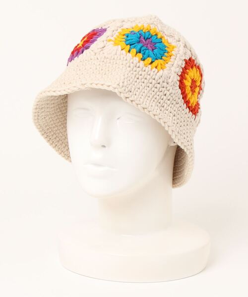 Revo.（レボ）の「クロシェモチーフ  花柄 フラワー かぎ編み ニットハット（ハット・レディース・ブラウン/ブラック/アイボリー・FREE）」の15枚目の写真