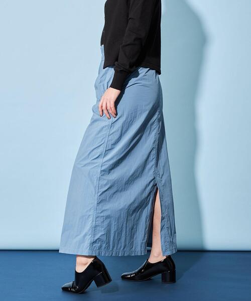 CITEN（シテン）の「＜CITEN＞シャカシャカ シンプル マキシスカート（スカート・レディース・コバルトブルー/ブラック・S/M）」の4枚目の写真