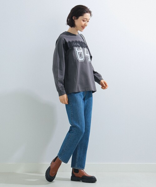 Ray BEAMS（レイビームス）の「Ray BEAMS / ナンバー ロゴ ヨーク Ｔシャツ（Tシャツ/カットソー・レディース・ホワイト/チャコールグレー・ONE SIZE）」の9枚目の写真