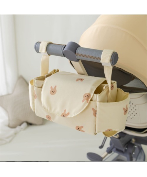 lit.Cy(リットシー)の「大容量 ベビーカーバッグ オーガナイザー(ベビーカー/ベビーカー用品・レディース・ブラック系その他/ブラック/ホワイト系その他/オフホワイト・FREE)」の2枚目の写真