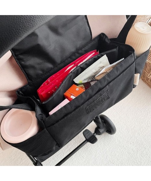 lit.Cy(リットシー)の「大容量 ベビーカーバッグ オーガナイザー(ベビーカー/ベビーカー用品・レディース・ブラック系その他/ブラック/ホワイト系その他/オフホワイト・FREE)」の6枚目の写真