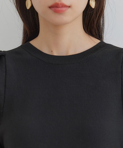 VIS（ビス）の「【洗える】ペプラムニットプルオーバー（ニット/セーター・レディース・ブラック/ライトグレー/キナリ・FREE）」の20枚目の写真