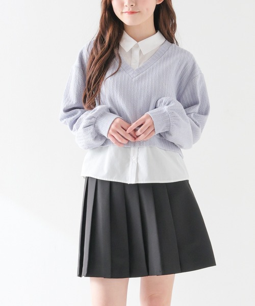 Honeys（ハニーズ）の「ミニプリーツスカート（スカート・レディース・杢グレー/アイボリー/ブラック/ライトグレー・SS/S/M/L/LL）」の15枚目の写真