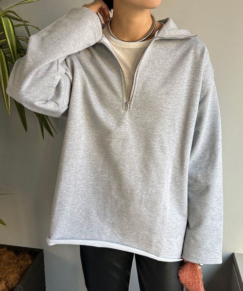 SHENERY(シーナリー)の「ハーフZIPスウェット(スウェット・レディース・グレー/オフホワイト/ブラック・FREE)」の3枚目の写真