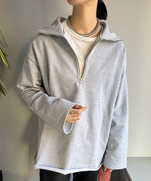 SHENERY(シーナリー)の「ハーフZIPスウェット(スウェット・レディース・グレー/オフホワイト/ブラック・FREE)」の4枚目の写真