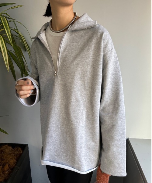 SHENERY(シーナリー)の「ハーフZIPスウェット(スウェット・レディース・グレー/オフホワイト/ブラック・FREE)」の6枚目の写真