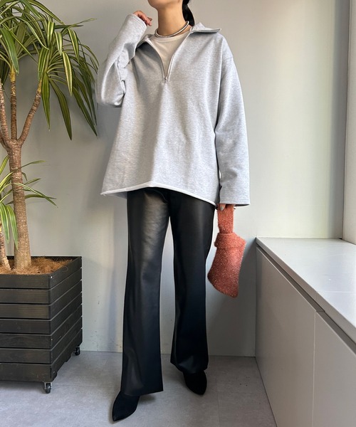 SHENERY(シーナリー)の「ハーフZIPスウェット(スウェット・レディース・グレー/オフホワイト/ブラック・FREE)」の9枚目の写真