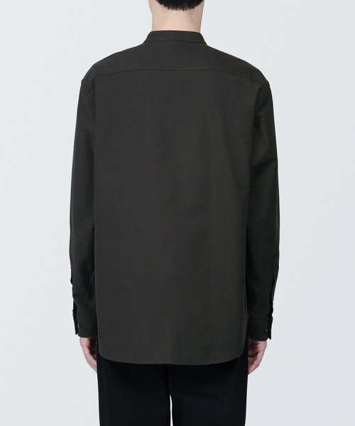 セール】紳士 洗いざらしオックススタンドカラー長袖シャツ（シャツ