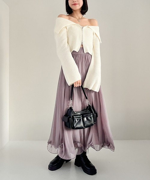 Heather(ヘザー)の「ボリュームオーガンジースカート 104187(スカート・レディース・アイボリー/ブラック/グレー・FREE)」の19枚目の写真