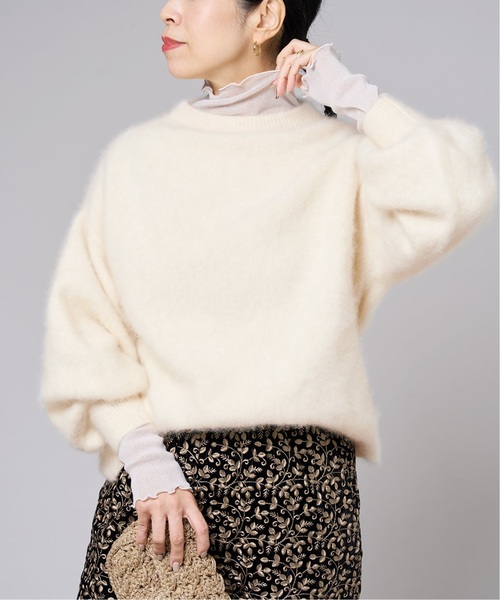 追加》IENA LA BOUCLE ラメチュールハイネックプルオーバー3（Tシャツ