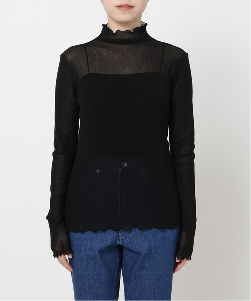 追加》IENA LA BOUCLE ラメチュールハイネックプルオーバー3（Tシャツ