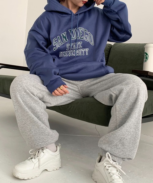 SHEPP(シープ)の「カレッジロゴ プルパーカー(パーカー・レディース・レッド/グレー/ネイビー/ブラック・L/XXL/XL)」の15枚目の写真