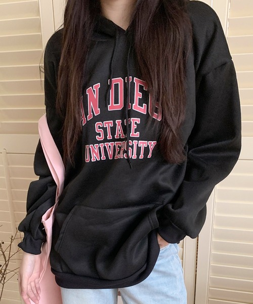 SHEPP(シープ)の「カレッジロゴ プルパーカー(パーカー・レディース・レッド/グレー/ネイビー/ブラック・L/XXL/XL)」の18枚目の写真
