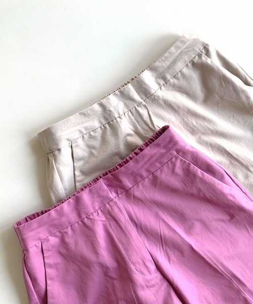 Q（キュー）の「ナイロン混カラーパンツ（その他パンツ・レディース・ピンク/ベージュ・MEDIUM）」の4枚目の写真