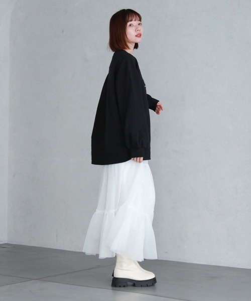 archives（アルシーヴ）の「刺繍ロゴルーズスウェット（スウェット・レディース・ブラック/オフホワイト/グレー・MEDIUM）」の22枚目の写真