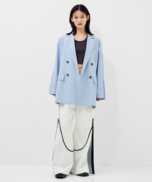 CITY TOKYO(シティトウキョウ)の「【UVカット】【手洗い可能】【撥水機能】アクティブカーブデザインワイドストレートパンツ(その他パンツ・レディース・オフホワイト/ブラック・1/2)」の9枚目の写真