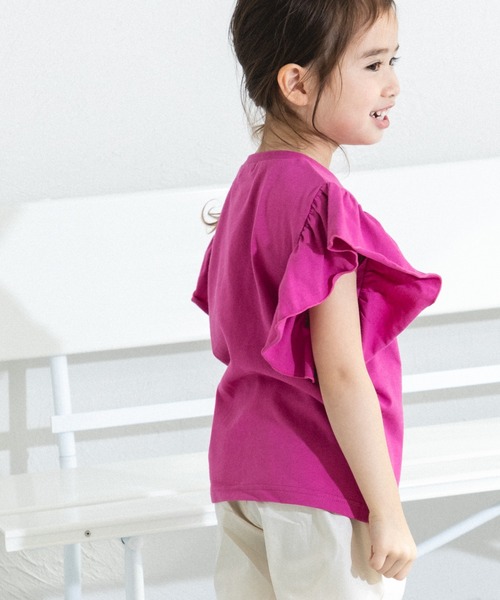pairmanon（ペアマノン）の「ビッグフリル 胸ポケットTシャツ（Tシャツ/カットソー・キッズ・ブラック系その他/ライトピンク/ブルー/ピンク・90/100/110/120/130/140/150）」の15枚目の写真