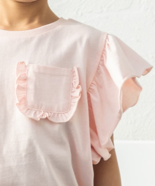 pairmanon（ペアマノン）の「ビッグフリル 胸ポケットTシャツ（Tシャツ/カットソー・キッズ・ブラック系その他/ライトピンク/ブルー/ピンク・90/100/110/120/130/140/150）」の21枚目の写真