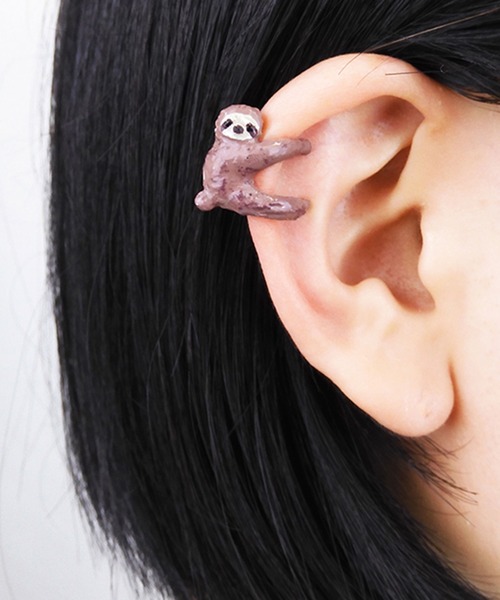 gargle（ガーグル）の「gargle ガーグル:だっこナマケ　イヤーカフ（イヤーカフ・レディース・ブラウン・FREE）」の4枚目の写真