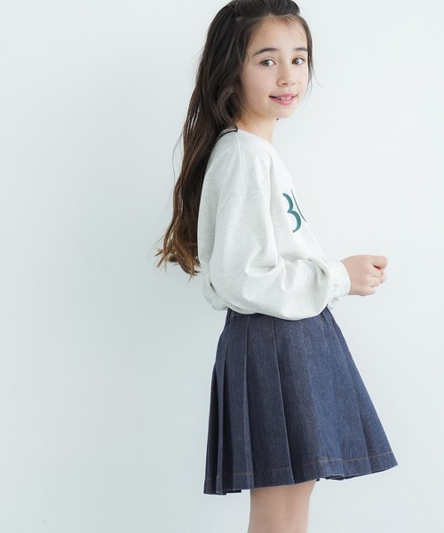 coca(coca)(コカ)の「キッズ デニムプリーツミニスカート(デニムスカート・キッズ・ネイビー/ブルー・110/120/130/140)」の4枚目の写真