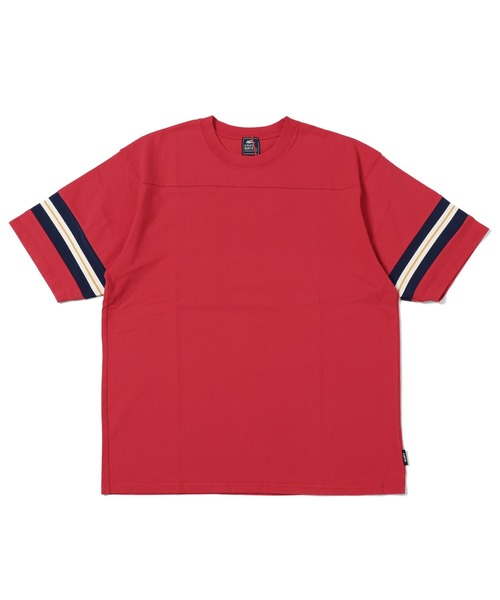 KRIFF MAYER(クリフメイヤー)の「リブラインフットボール半袖T(Tシャツ/カットソー・メンズ・ブラック/レッド/ネイビー/オフホワイト・MEDIUM/LARGE/X-LARGE)」の2枚目の写真
