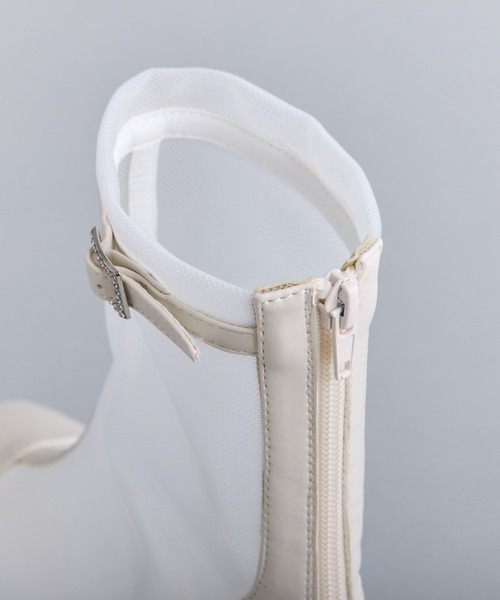 one after another NICE CLAUP(ワンアフターアナザーナイスクラップ)の「シアーショートブーツ(ブーツ・レディース・ブラック/アイボリー/オフホワイト・S/M/L)」の20枚目の写真