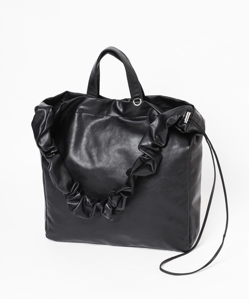 LOWRYS FARM（ローリーズファーム）の「シャーリング2WAYBAG 100159（トートバッグ・レディース・グレー/ブラック/アイボリー・FREE）」の13枚目の写真