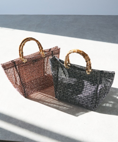 un dix cors（アンディコール）の「バンブーシアーバッグ（ハンドバッグ・レディース・ブラック/ブラウン・FREE）」の2枚目の写真