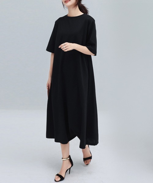 Miniministore(ミニミニストア)の「バック切り替え ロングワンピース 上品(ワンピース・レディース・ブラック/カーキ/ホワイト系2/ピンク/ホワイト系1/ベージュ・FREE)」の7枚目の写真