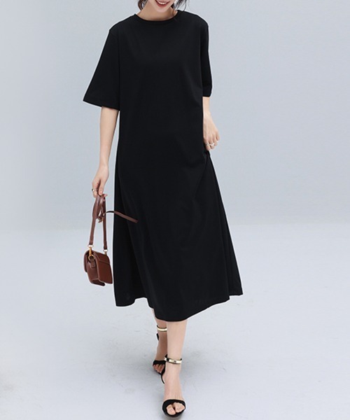 Miniministore(ミニミニストア)の「バック切り替え ロングワンピース 上品(ワンピース・レディース・ブラック/カーキ/ホワイト系2/ピンク/ホワイト系1/ベージュ・FREE)」の9枚目の写真