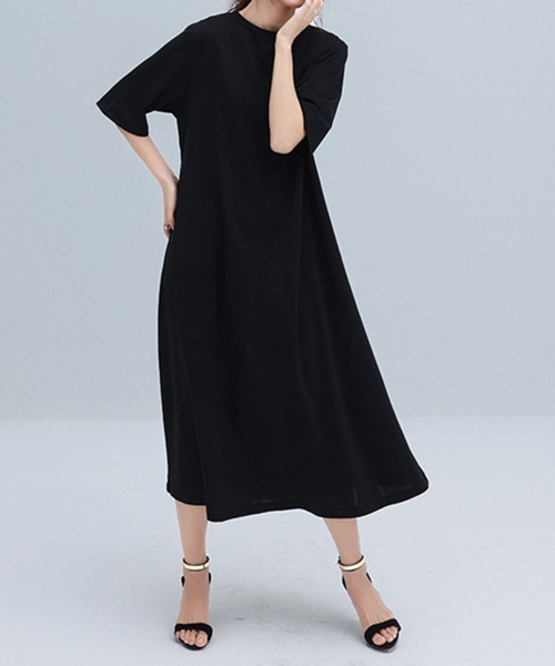 Miniministore(ミニミニストア)の「バック切り替え ロングワンピース 上品(ワンピース・レディース・ブラック/カーキ/ホワイト系2/ピンク/ホワイト系1/ベージュ・FREE)」の12枚目の写真