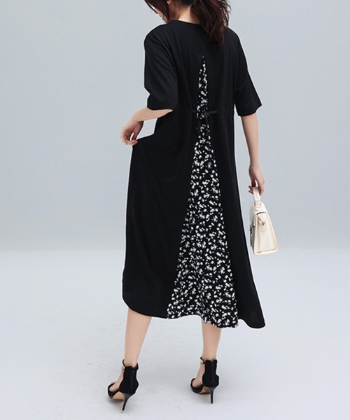 Miniministore(ミニミニストア)の「バック切り替え ロングワンピース 上品(ワンピース・レディース・ブラック/カーキ/ホワイト系2/ピンク/ホワイト系1/ベージュ・FREE)」の13枚目の写真