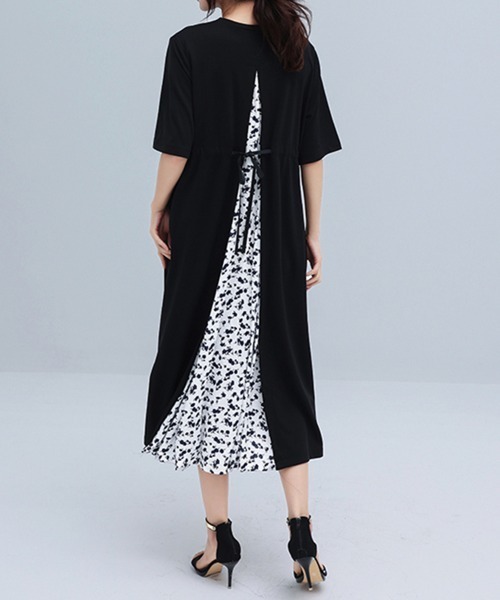 Miniministore(ミニミニストア)の「バック切り替え ロングワンピース 上品(ワンピース・レディース・ブラック/カーキ/ホワイト系2/ピンク/ホワイト系1/ベージュ・FREE)」の15枚目の写真