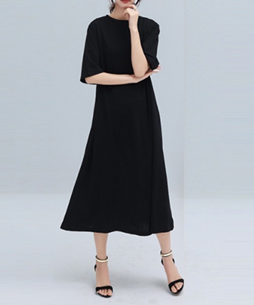 Miniministore(ミニミニストア)の「バック切り替え ロングワンピース 上品(ワンピース・レディース・ブラック/カーキ/ホワイト系2/ピンク/ホワイト系1/ベージュ・FREE)」の16枚目の写真