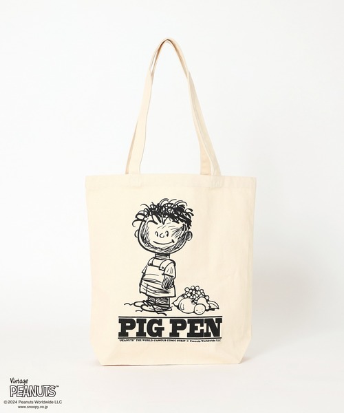 FRUIT OF THE LOOM(フルーツオブザルーム)の「FRUIT OF THE LOOM/フルーツオブザルーム PEANUTSトートバッグ(トートバッグ・レディース・グリーン/ピンク/アイボリー/ブルー/イエロー・ONE SIZE)」の1枚目の写真