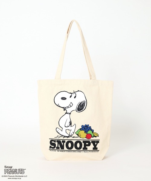 FRUIT OF THE LOOM(フルーツオブザルーム)の「FRUIT OF THE LOOM/フルーツオブザルーム PEANUTSトートバッグ(トートバッグ・レディース・グリーン/ピンク/アイボリー/ブルー/イエロー・ONE SIZE)」の2枚目の写真