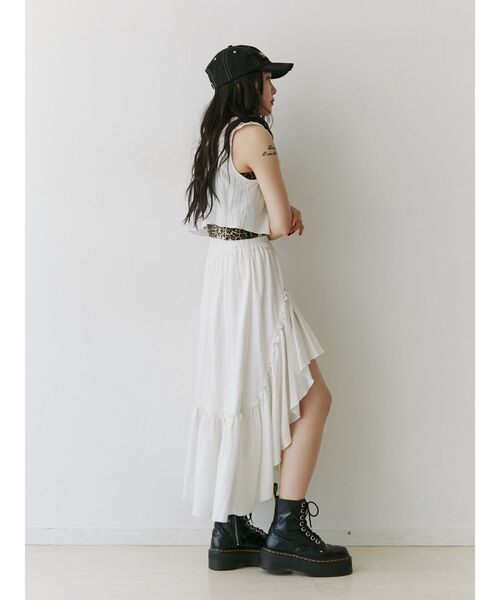 jouetie（ジュエティ）の「エアリーフリルアシメスカート【セットアップ対応】（スカート・レディース・オフホワイト/イエロー/ブラック・MEDIUM）」の17枚目の写真