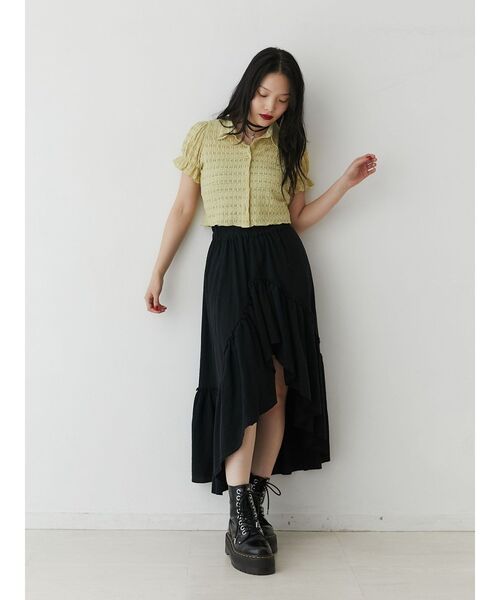 jouetie（ジュエティ）の「エアリーフリルアシメスカート【セットアップ対応】（スカート・レディース・オフホワイト/イエロー/ブラック・MEDIUM）」の11枚目の写真