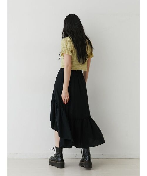jouetie（ジュエティ）の「エアリーフリルアシメスカート【セットアップ対応】（スカート・レディース・オフホワイト/イエロー/ブラック・MEDIUM）」の13枚目の写真