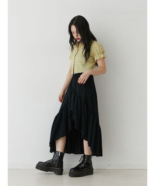 jouetie（ジュエティ）の「エアリーフリルアシメスカート【セットアップ対応】（スカート・レディース・オフホワイト/イエロー/ブラック・MEDIUM）」の14枚目の写真