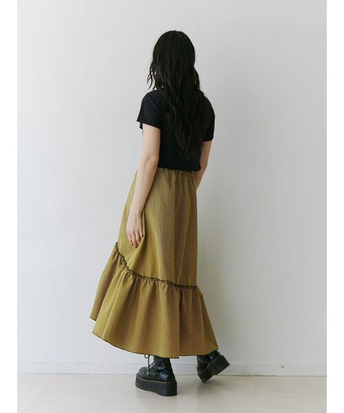 jouetie（ジュエティ）の「エアリーフリルアシメスカート【セットアップ対応】（スカート・レディース・オフホワイト/イエロー/ブラック・MEDIUM）」の18枚目の写真