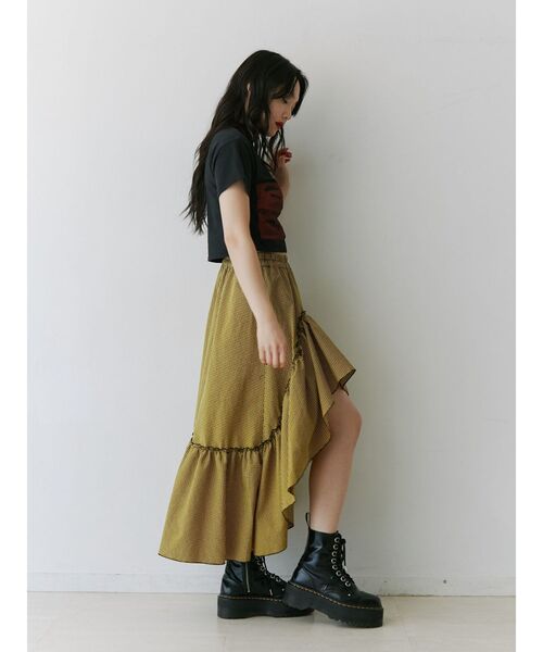 jouetie（ジュエティ）の「エアリーフリルアシメスカート【セットアップ対応】（スカート・レディース・オフホワイト/イエロー/ブラック・MEDIUM）」の19枚目の写真