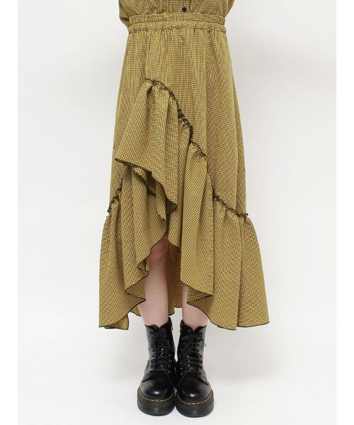 jouetie（ジュエティ）の「エアリーフリルアシメスカート【セットアップ対応】（スカート・レディース・オフホワイト/イエロー/ブラック・MEDIUM）」の20枚目の写真