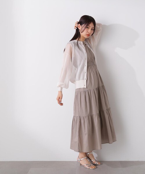 N.(N. Natural Beauty Basic)(エヌエヌナチュラルビューティーベーシック)の「◆クルーネックシアーカーディガン(カーディガン/ボレロ・レディース・ベージュ/レッド/オフホワイト・MEDIUM)」の17枚目の写真