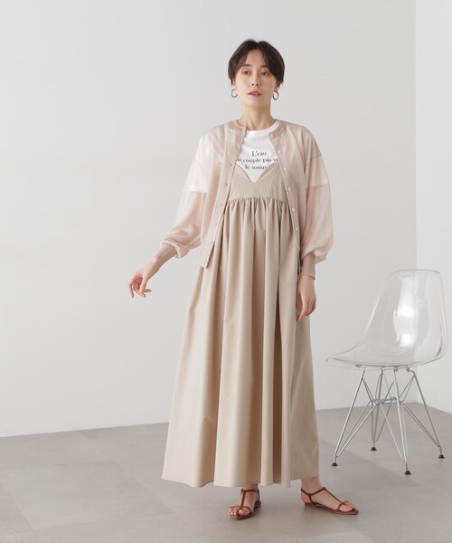 N.(N. Natural Beauty Basic)(エヌエヌナチュラルビューティーベーシック)の「◆クルーネックシアーカーディガン(カーディガン/ボレロ・レディース・ベージュ/レッド/オフホワイト・MEDIUM)」の21枚目の写真